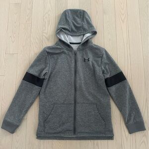 Under Armour Youth Gray and Black Zip-Up Hoodie Size XL